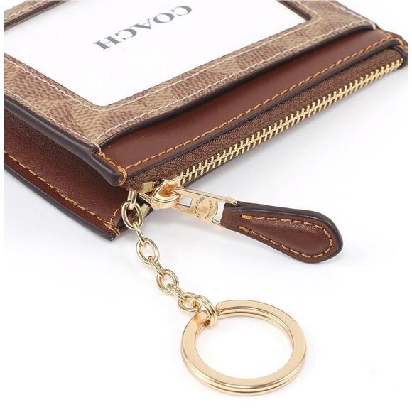 Coach Women's Mini ID Skinny in Signature Canvas Dark Brown One Size NWT - Picture 4 of 12